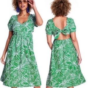 TABITHA BROWN X TARGET Linear Floral Print Tie-back Dress Size 10 NWOT